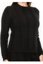 Black Cable Texture Sweater