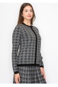 Timeless Houndstooth Knit Cardigan