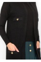 Black Knit Vest with Gold Button Details