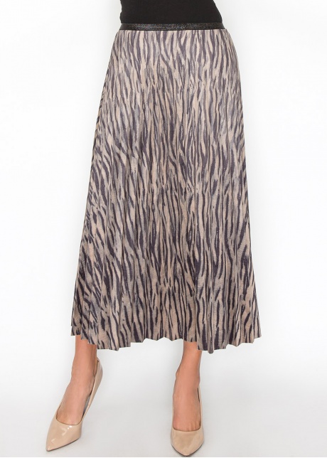 Striped Safari Pleated Skirt