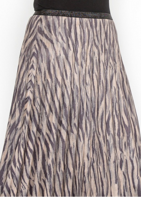 Striped Safari Pleated Skirt