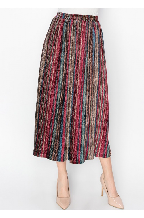 Vibrant Stripe Modest Skirt