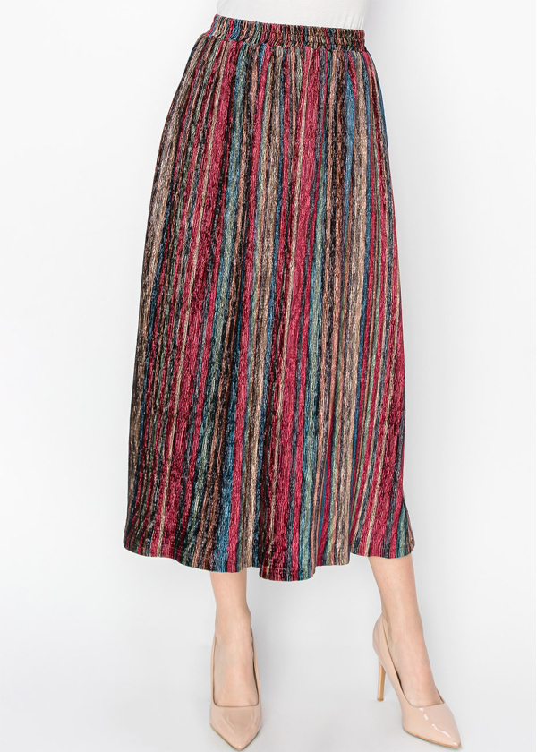 Vibrant Stripe Modest Skirt