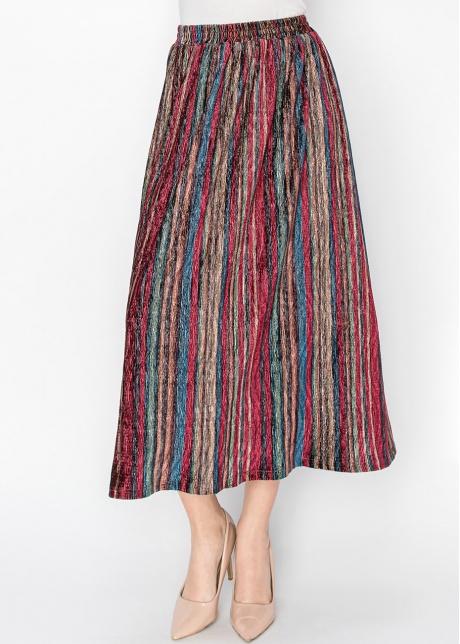 Vibrant Stripe Modest Skirt