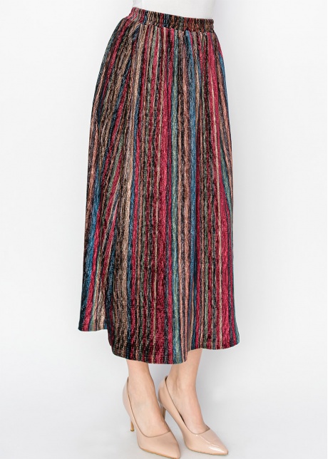 Vibrant Stripe Modest Skirt