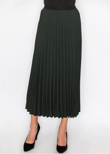 Hunter Green Midi Pleat Skirt
