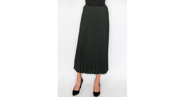 Hunter Green Midi Pleat Skirt | Modest Women Clothing - YAL