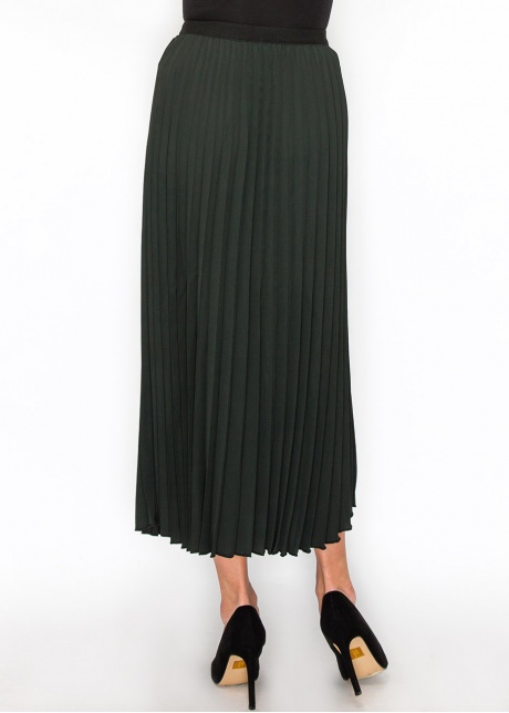 Hunter Green Midi Pleat Skirt
