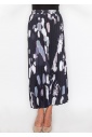 Abstract Pleated Black Midi Skirt