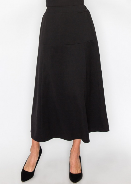 Black Panel Midi Skirt