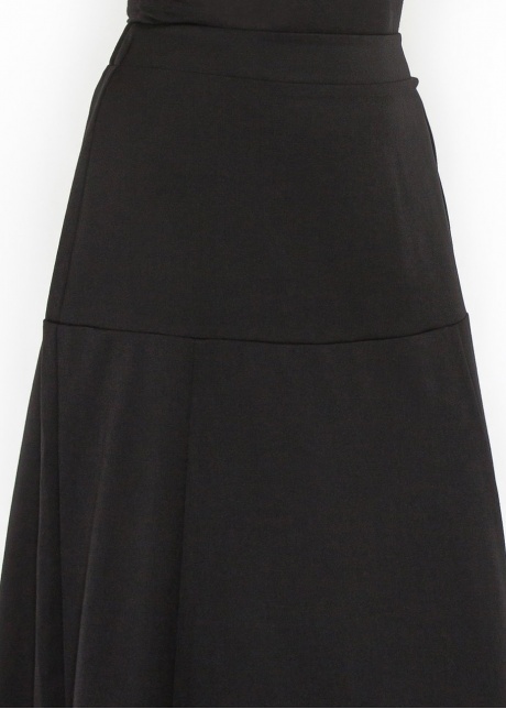 Black Panel Midi Skirt