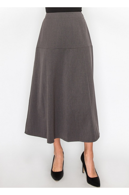 Gray Panel Midi Skirt | Modest Women Clothing - YAL New York