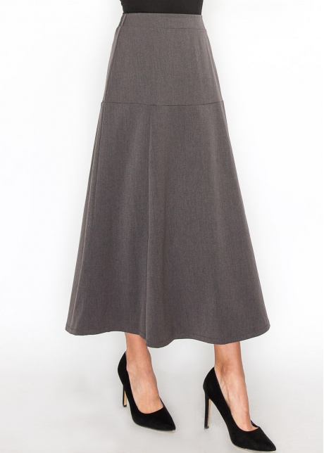 Gray Panel Midi Skirt