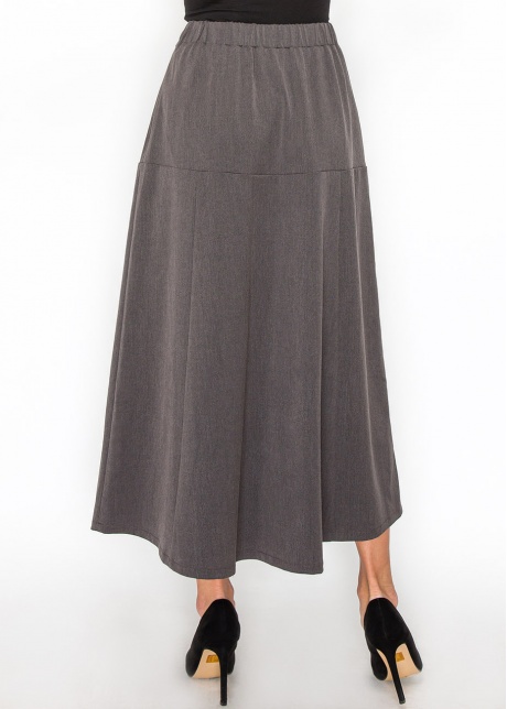 Gray Panel Midi Skirt