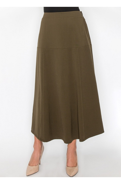 Olive Panel Midi Skirt