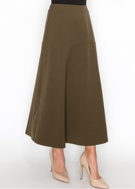 Olive Panel Midi Skirt