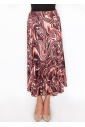 Burgundy Abstract Swirl Pleated Skirt