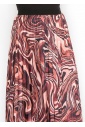 Burgundy Abstract Swirl Pleated Skirt