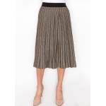 Gold and Black Pleated A-Line Skirt