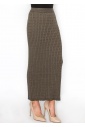 Olive Cable-Knit Maxi Skirt