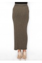 Olive Cable-Knit Maxi Skirt