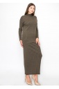 Olive Cable-Knit Maxi Skirt