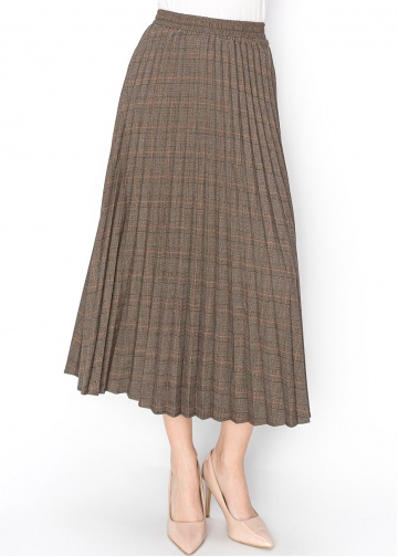 Tシャツ・カットソー placestudio Classic Suede Plaid Pleated Midi Skirt Brown 24F MUSINSA | PLACE STUDIO Classic Suede Plaid Pleated Midi