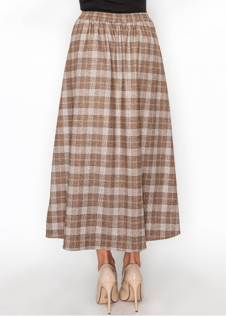 Classic Brown Plaid Skirt with Tie Waist