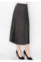 Black Pleated Lurex Shimmer Skirt