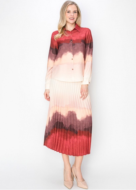 Sunset Ombre Pleated Skirt