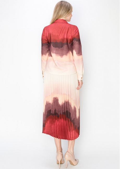 Sunset Ombre Pleated Skirt