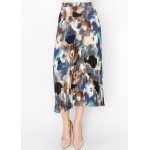 Watercolor Bloom Pleated Skirt