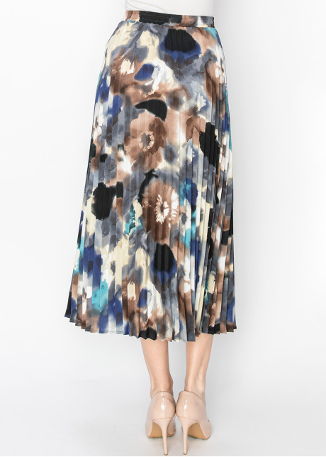 Watercolor Bloom Pleated Skirt
