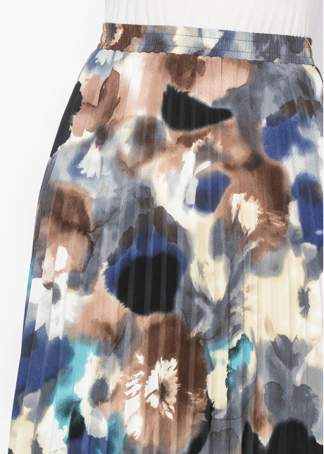 Watercolor Bloom Pleated Skirt