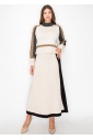 Classic Colorblock Cream and Black Knit Skirt