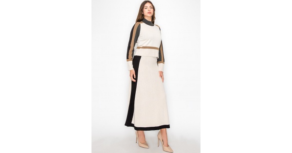 Green Skirt - Sweater Knit Skirt - Sage Pleated Elastic