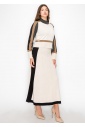 Classic Colorblock Cream and Black Knit Skirt