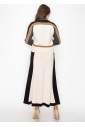 Classic Colorblock Cream and Black Knit Skirt