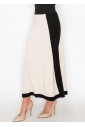 Classic Colorblock Cream and Black Knit Skirt