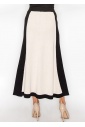 Classic Colorblock Cream and Black Knit Skirt