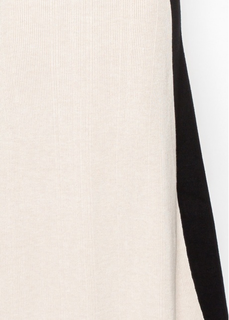 Classic Colorblock Cream and Black Knit Skirt