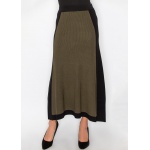 Olive & Black Colorblock Knit Skirt