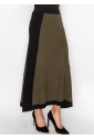 Olive & Black Colorblock Knit Skirt