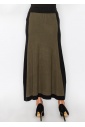 Olive & Black Colorblock Knit Skirt