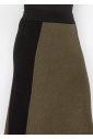 Olive & Black Colorblock Knit Skirt