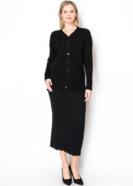 Classic Black Cable Knit Cardigan