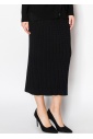 Elegant Black Cable Knit Skirt