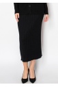 Elegant Black Cable Knit Skirt