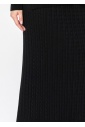 Elegant Black Cable Knit Skirt