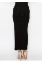 Elegant Black Cable Knit Skirt